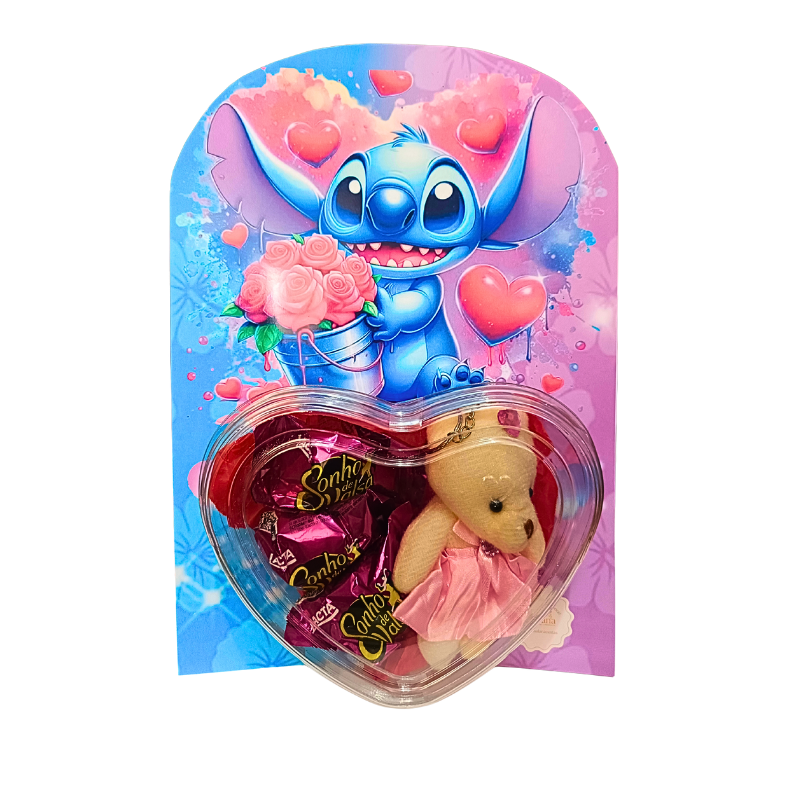 Cartão Gigante Stitch Rosas