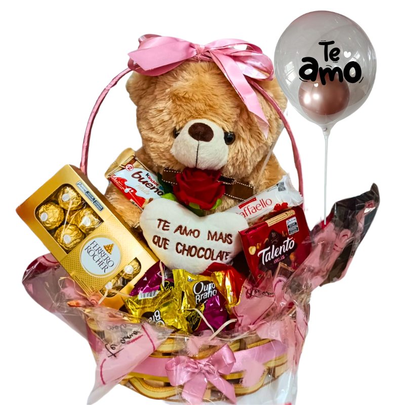 Cesta “Te Amo Mais Que Chocolate”